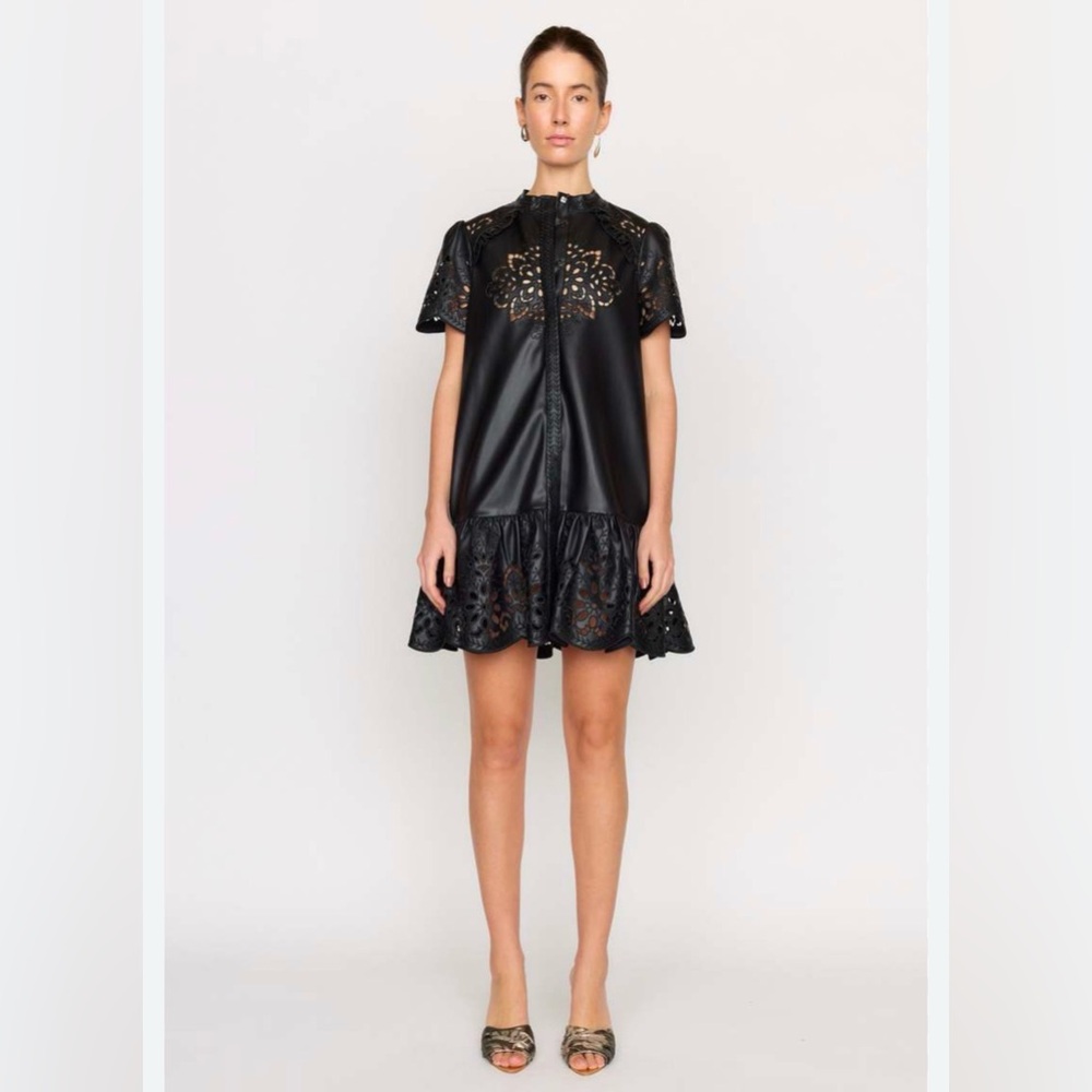 CHRISTY LYNN black dress leather size XS faux leather